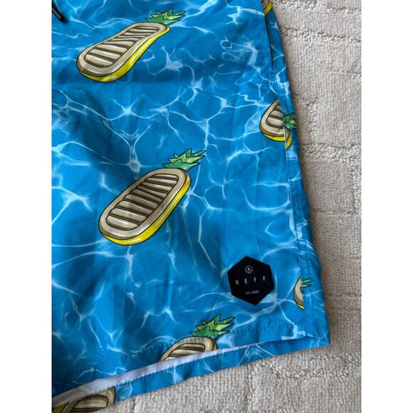 Neff Swim Trunks Pineapple Float Board Shorts - Picture 5 of 7